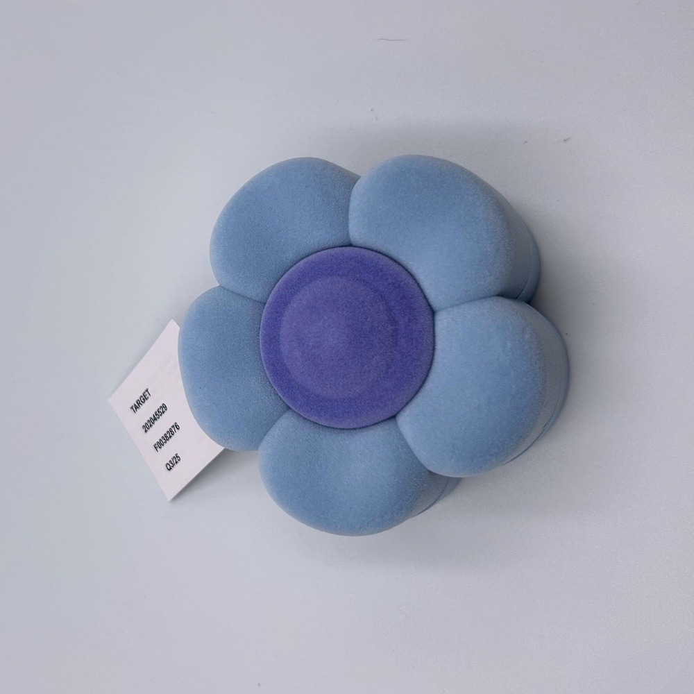 Target Blue Velvet Flower Jewelry Box Travel Case Y2K Floral Purple Center NWT
